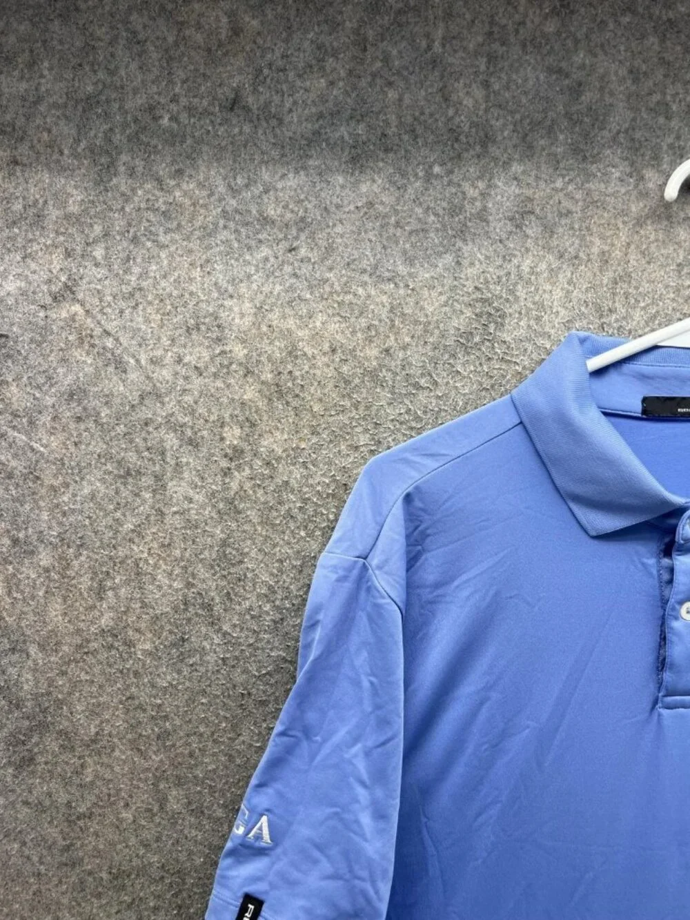 RLX Ralph Lauren Polo Shirt Mens Large Blue Solid Golf Performance Stretch